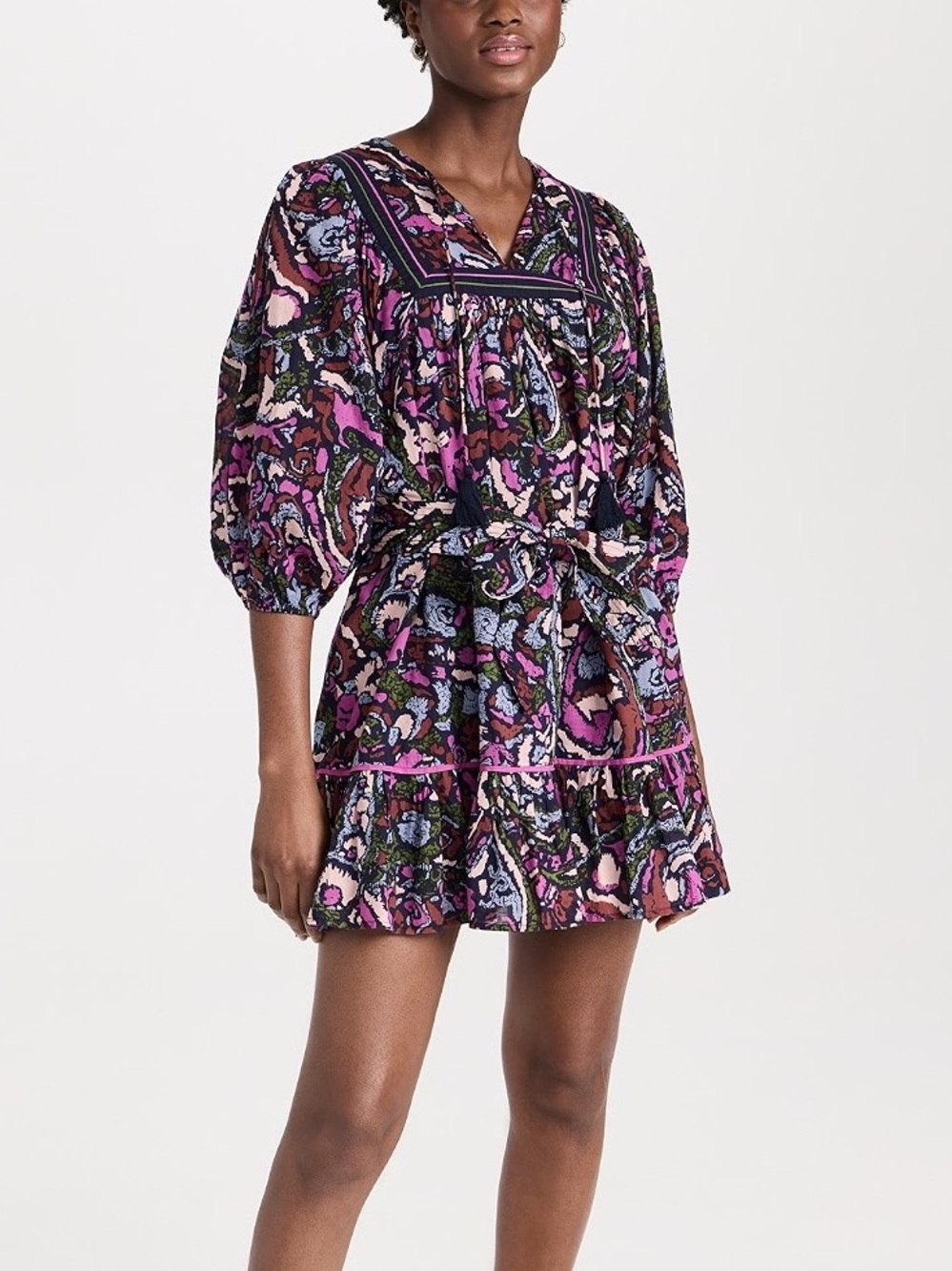 Cleobella Rafaela Boho Puff Sleeve Mini Dress
